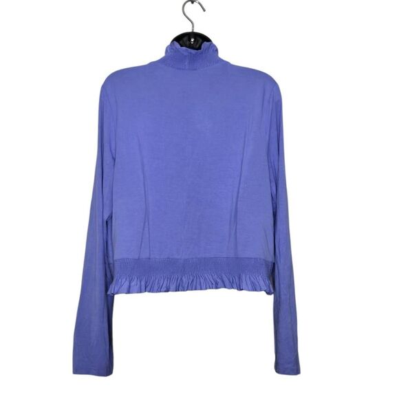 The Pyramid Collection Open Front Cardigan Size Medium Long Sleeve Ruffle Purple - Picture 3 of 4